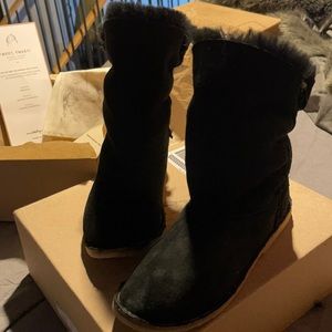 Beek…suede/genuine shearling/wool lining boots. Hand-made quality footwear.